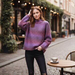 NWT En Saison Luca Oversize Sweater Purple Ombre